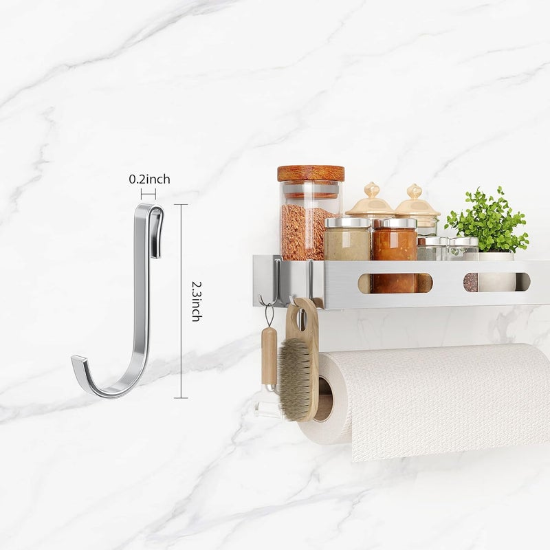 EffiJoy Paper Towel Holder Wall Mount for Bathroom, Paper Towel Holder with Shelf for Kitchen, RV Paper Towel Rack Stainless Steel, Silver - Image 5